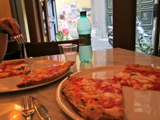 We split a pizza today. They still served it on two trays