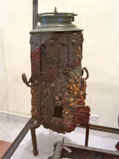 A stove from Pompeii. Attached rocks courtesy of lava