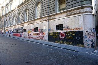 Back in Naples, the walls of Naples University
