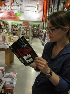 Theresa brushing up on the local history of tomorrow's stop