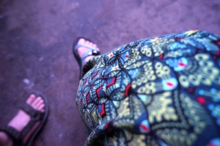 Theresa's leg, Brian's foot