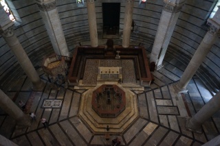 Looking down from the second floor of the Baptistery