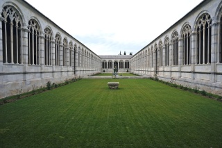 The courtyard, with a weather station in the middle