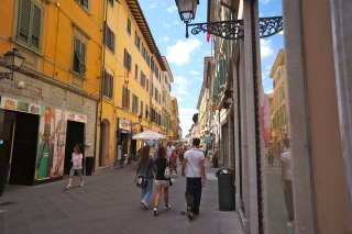 The tourist shopping street on the way to the train station