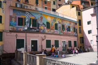 A mural over the local piazza
