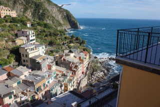 Looking down to the harbor