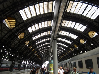 The Milan train station, huge