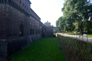 The moat around the Sforzesco Castle. Originally an obstacle, not a water container