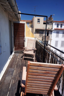 With an awesome, if pretty sloping, terrace
