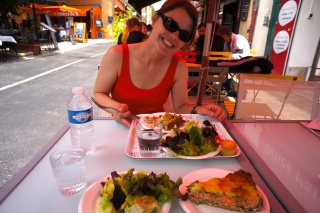 Organic quiche and a salad, pretty great