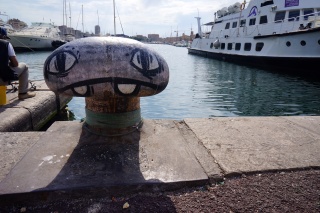 Mooring post at the Old Port