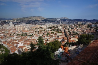 Looking back inland. A town of a million or so