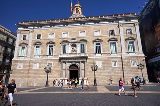 Placa Sant Jaume. The square occupies the former location of a Roman Forum and temple