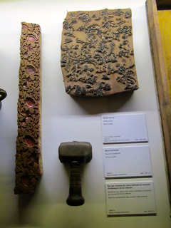 In a newer exhibit, the tools of the Barcelona calico trade