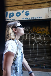 Paparazzi shot of a lady with a mission