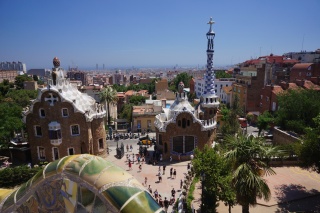 Looking back at the Park Guell entrance