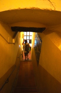 Heading out our little labyrinth of hallways to Carrer d'En Robador
