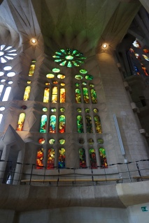 Stained glass, currently in progress. See the clear windows to the left