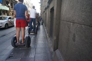 Stuck behind a Segway tour stuck behind pedestrians. Silliness