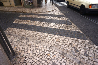 Pedestrian crossing, in stone