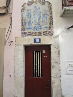 Portugese Azulejo (tile work) over a random doorway