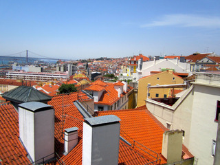 Rooftops from the park by the mansion