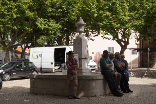 Theresa, keeping an eye on things with the town elders