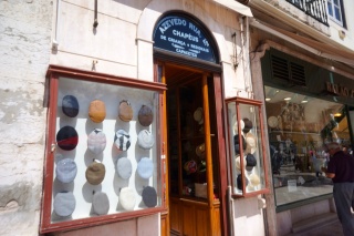 The chosen hat of the older male in Portugal. Brian is tempted