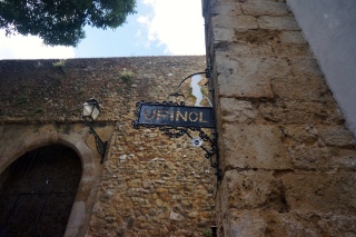 On the outer wall of the castle, an outdoor Urinol. Still in use
