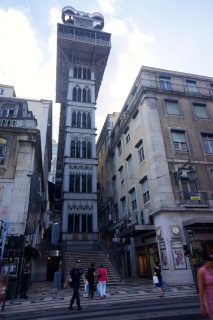 An old elevator that used to carry goods and now lifts tourists for a view