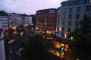 The view from our window at night. We like it