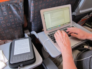 Space is tight, but the seats don't recline so computing is safer