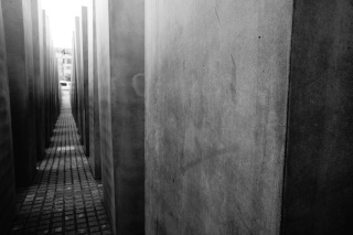 Inside the memorial, at a point where the stones are 10-15 feet high