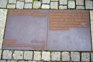 Plaque commemorating a large Nazi book burning in Bebelplatz