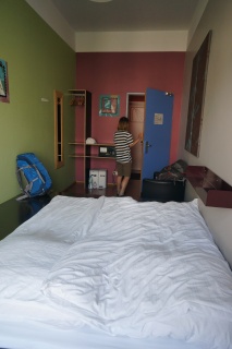Theresa trying to get out of a shot