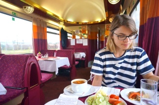 The Czech train menu is mostly goulash, which was really good