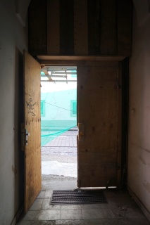 Our plywood security doors on the way out