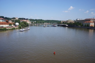 Looking up the Vltava River to the north