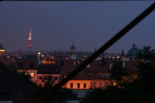 The view out the back of Old Town Prague. Not as blurry to us