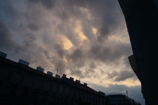 The ominous view from our window in the mid evening