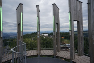 From the top of the viewing tower at the top, looking toward the festival