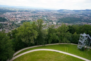 Looking back toward Bern, with old town in the center