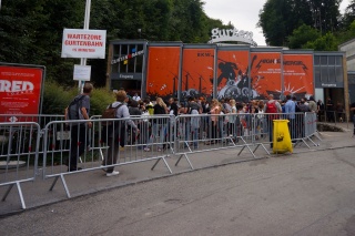 Part of reportedly 25,000 folks heading for the top of the hill for Gurtenfest