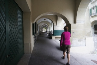Almost all of the buildings in old town have this sort of arcade, nice when it sprinkles