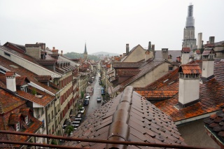 In the evening, watching the rain on the rooftops