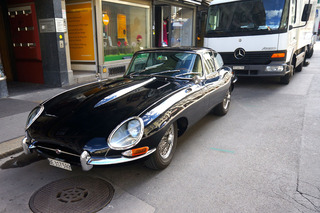 A V12 Jaguar E-Type. Not how we roll