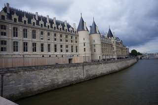 Looking back at the Palais de Justice, on the Ile de la Cite