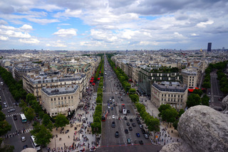 From the top, looking back down the Champs-Elysees