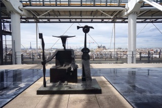 On the Terrasse de Beaubourg, Picasso sculpture