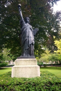 A small-scale model by Bartholdi of his Statue of Liberty